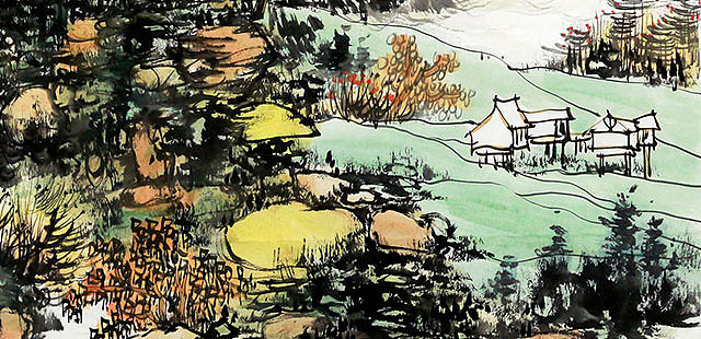 当代著名画家 卫春弟 山水 国画