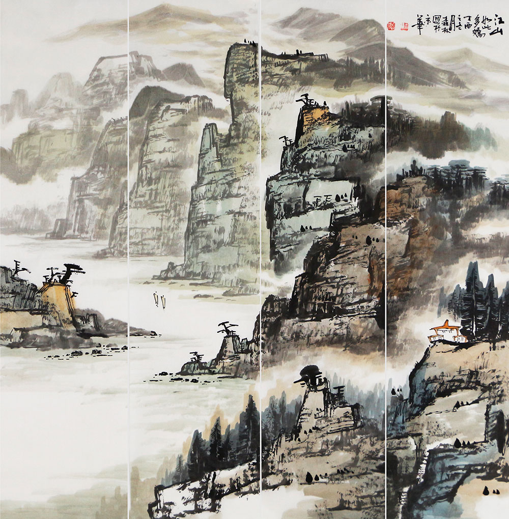 博宝·资讯 | 饶森林山水画赏析:线面结合,磅礴大气