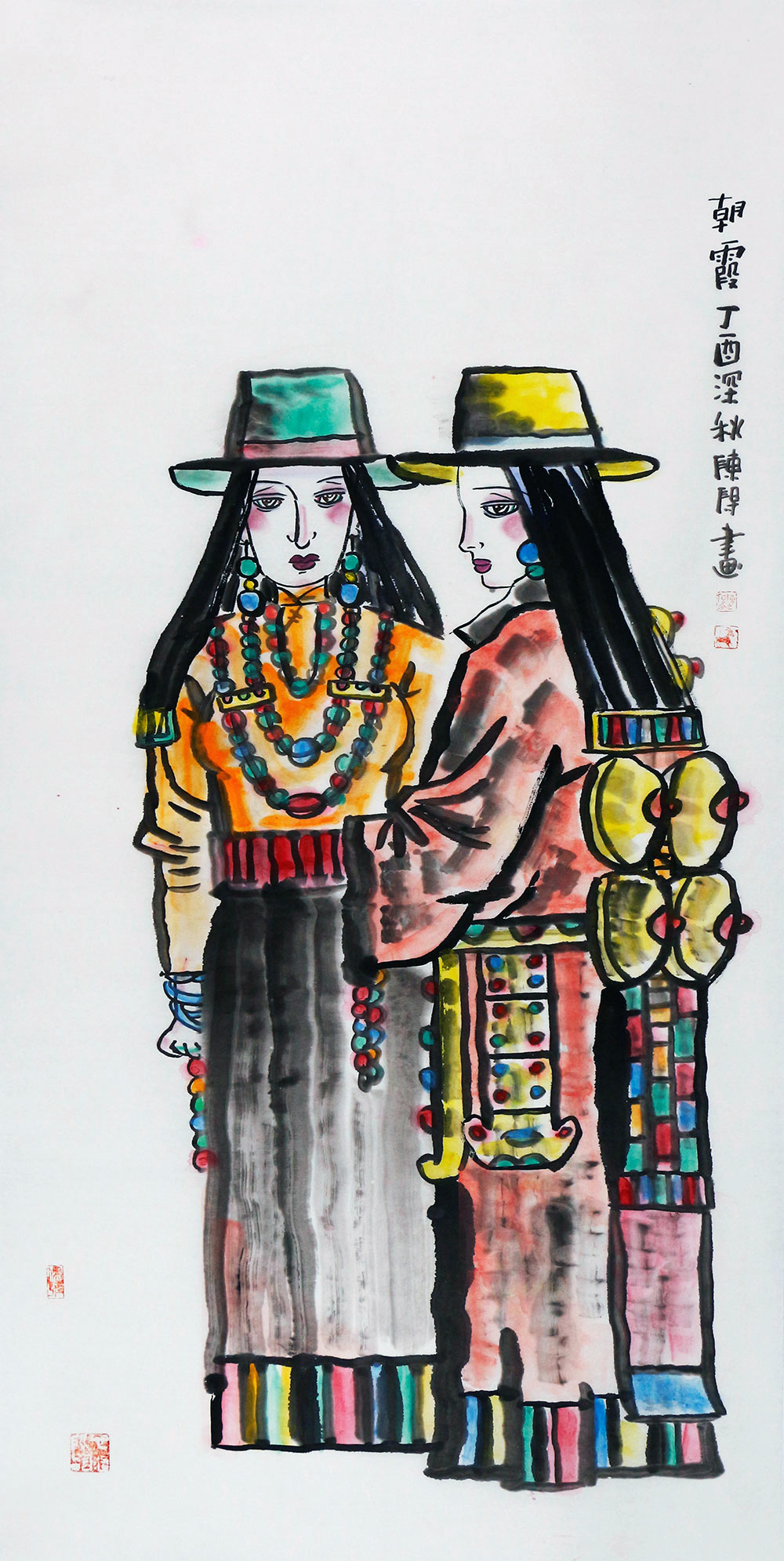 陈阳人物画作品赏析 | 含蓄表达的诗情画意,色调渲染的民族风情【博宝