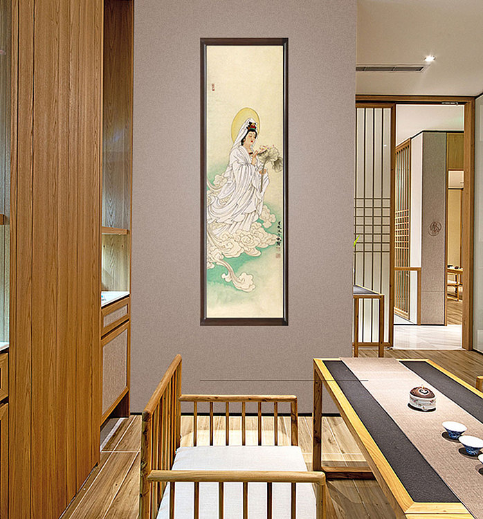当代著名画家 曾俊 《礼佛典藏&middot;观音法相》人物 国画