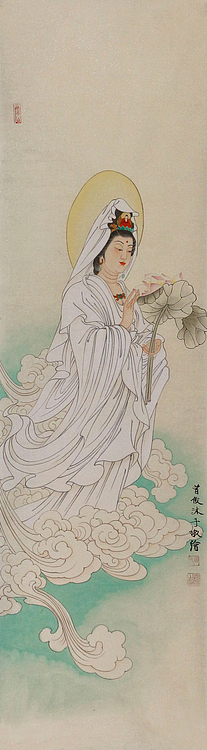 当代著名画家 曾俊 《礼佛典藏&middot;观音法相》人物 国画