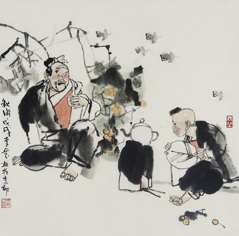 博宝·资讯 | 李宽国画人物作品赏析:质朴善良的形象跃然纸上,画面