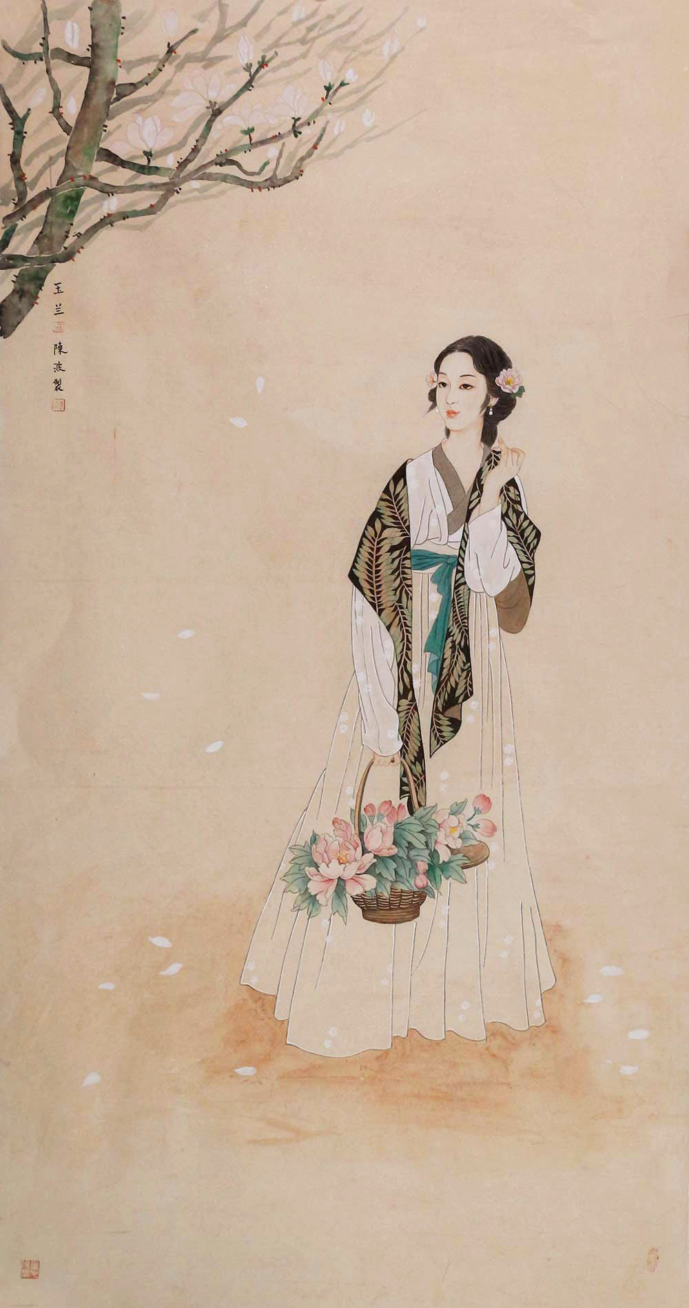 博宝·资讯 | 陈波国画工笔人物画作品赏析:人物典雅俊秀,景物诗情画