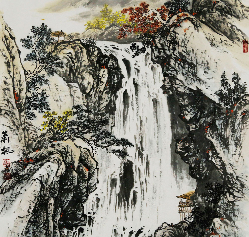 博宝·资讯 |肖飞山水画作品赏析:山水相依,美不胜收