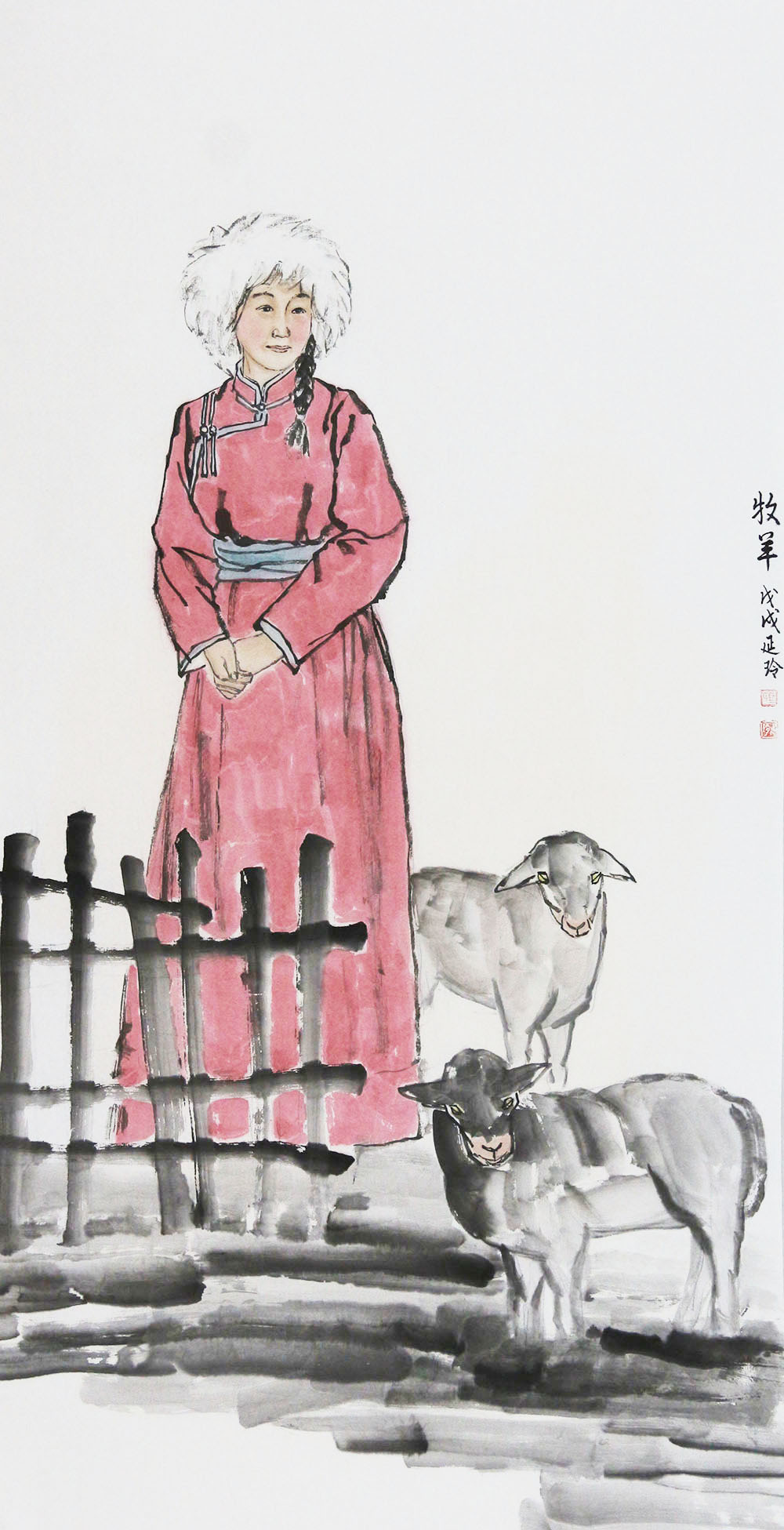 博宝资讯马延玲国画人物作品赏析写人写情传递一种蒙古族风情