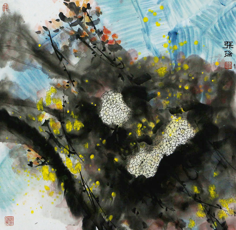 博宝·资讯 | 张瑞国画花鸟作品赏析:笔墨写意,浓淡相映,色彩天成