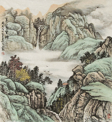 当代潜力艺术家 梁月 精品 山水 国画