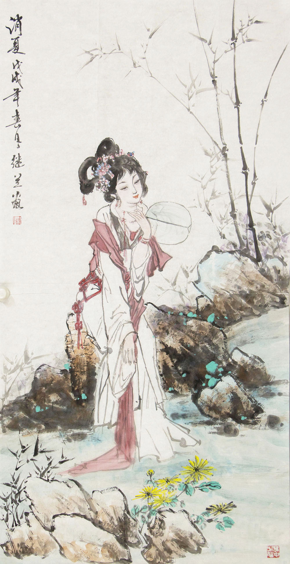 刘继兰国画人物作品赏析:色彩明快,造型生动,空灵洒脱,蕴含传统委化