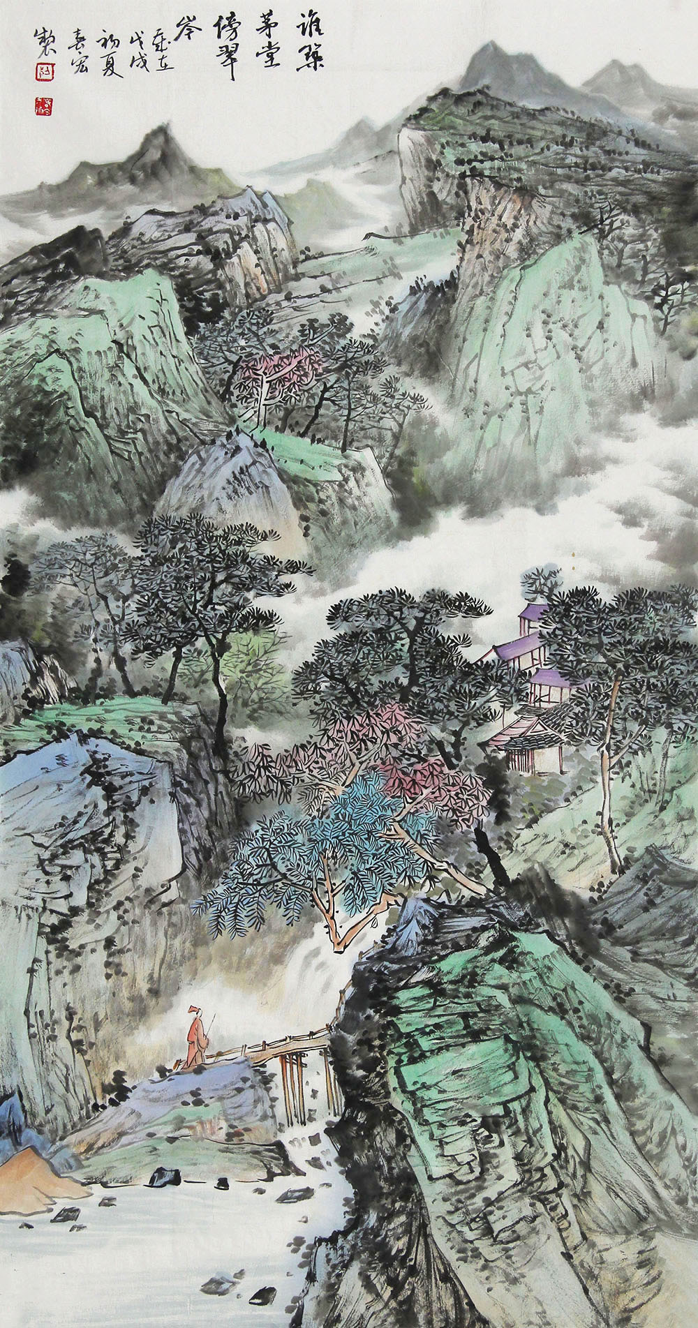 梁春宏山水画作品赏析屋后山疏秀门前水清浅博宝资讯