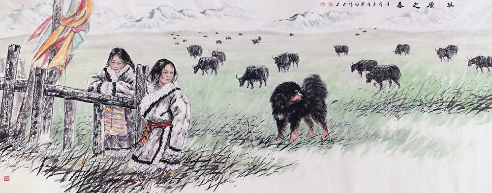 王贵邱动物画作品赏析 | 卫士雄姿扑面,雪域风情尽显【博宝·资讯】
