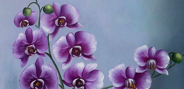 0B 《静物&mdash;&mdash;优雅兰花》当代油画家 王露露  甄选精品油画