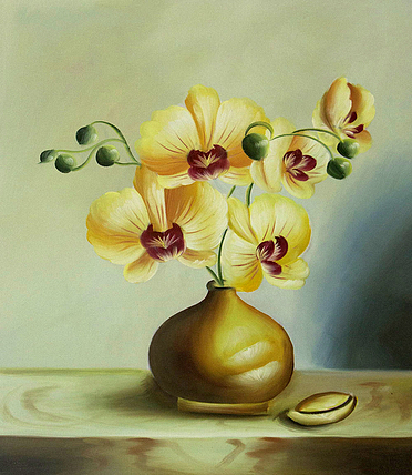 0B 限量周末惠  《静物&mdash;&mdash;优雅兰花》当代油画家 王露露  甄选精品油画