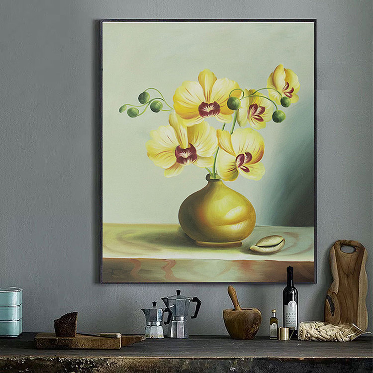 0B 《静物&mdash;&mdash;优雅兰花》当代油画家 王露露  甄选精品油画