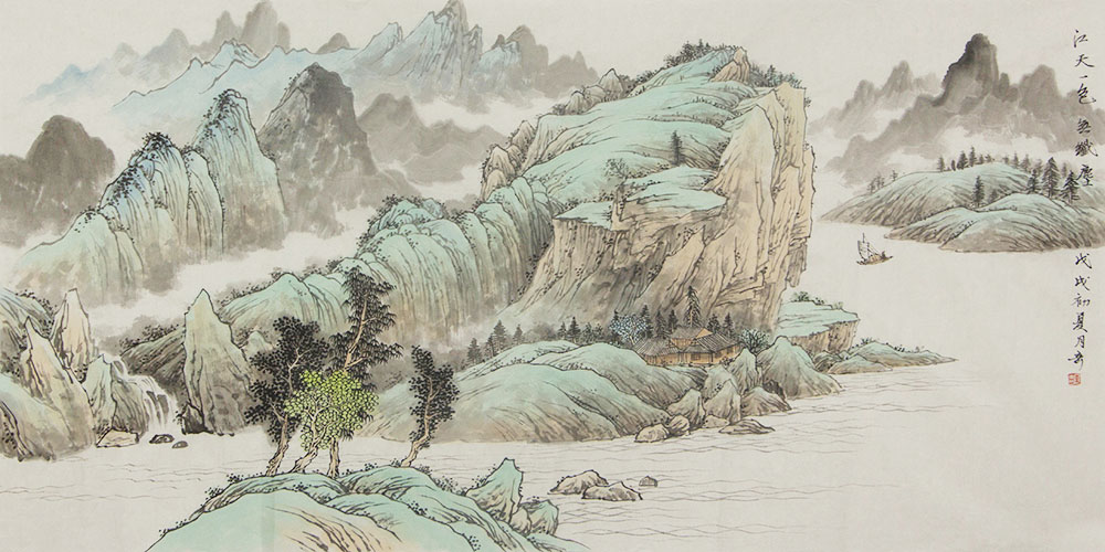 张月奇国画山水作品赏析 | 墨染柔美之韵,凸显仙化意境【博宝·资讯】