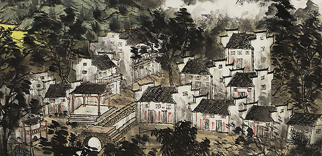 中国人民大学画院胡明德工作室画家 林中武 丹青天地3 展览作品 婺源诗春