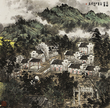 中国人民大学画院胡明德工作室画家 林中武 丹青天地3 展览作品 婺源诗春