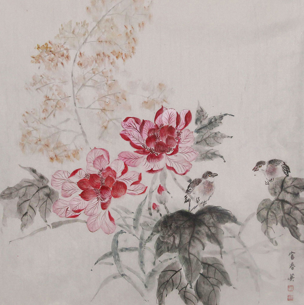 官春英花鸟画作品赏析 | 鸟语花香 祝福绵长【博宝