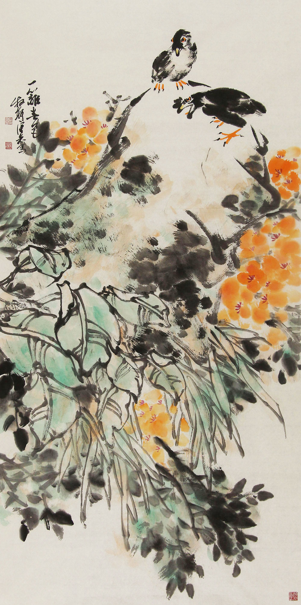 墨色淋漓 春意盎然 | 宋志花鸟画作品赏析【博宝·资讯】