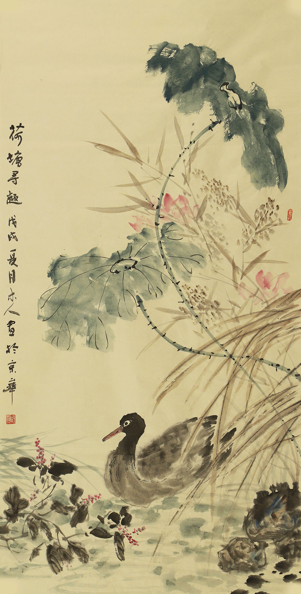 李辉花鸟画作品赏析 | 以淡黄色作为底蕴,笔墨写意,画面古朴灵动【博