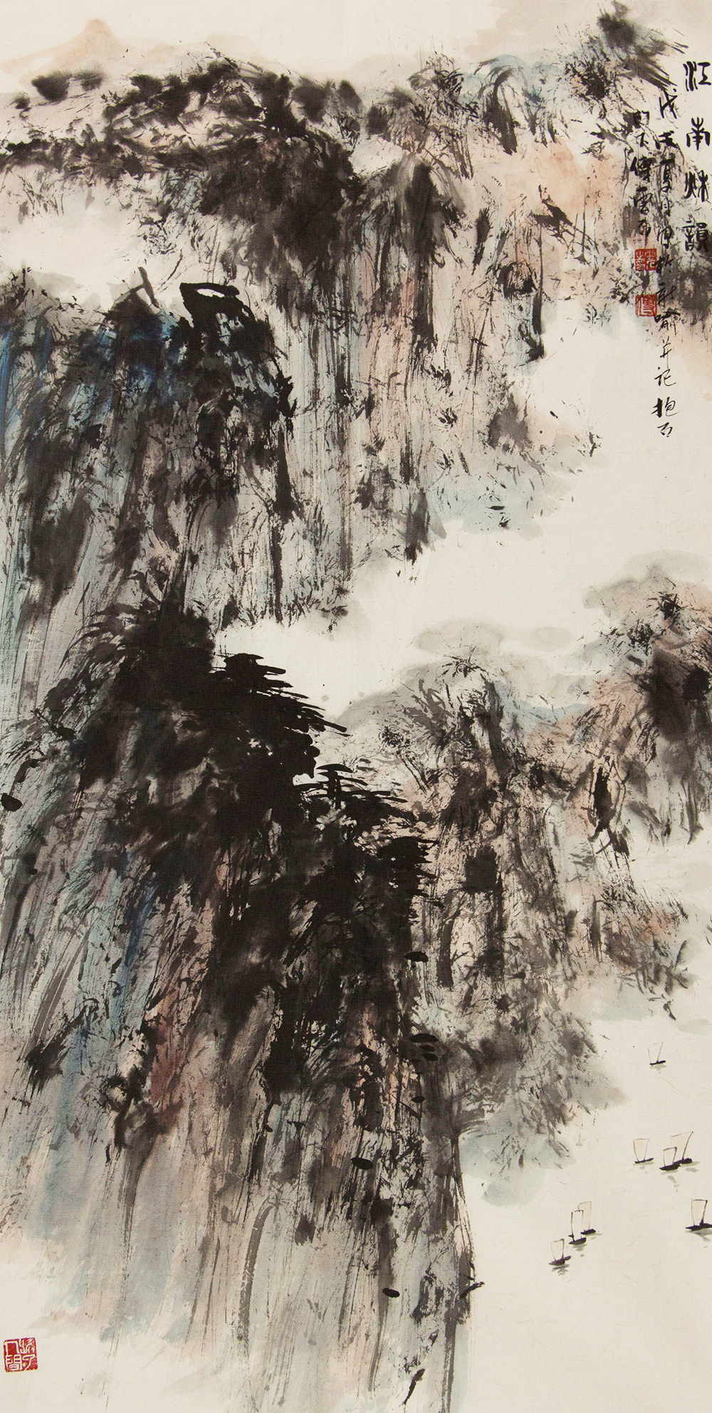 傅云石山水画作品赏析 | 斑斓的笔墨,描绘出气韵生动的画面,极具视觉
