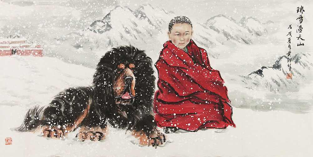 王贵邱人物画作品赏析 | 雪域风情的展示,藏区地貌的