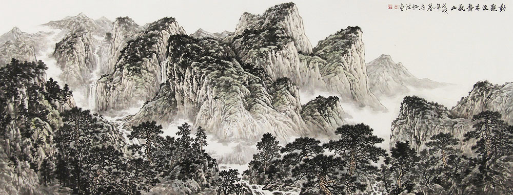 吴炳洪山水画作品赏析赞美祖国大好河山博宝资讯