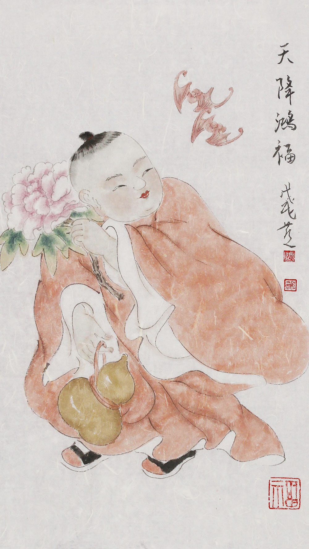 张红燕人物画作品赏析绘画年画童子人物造型古色古香博宝资讯