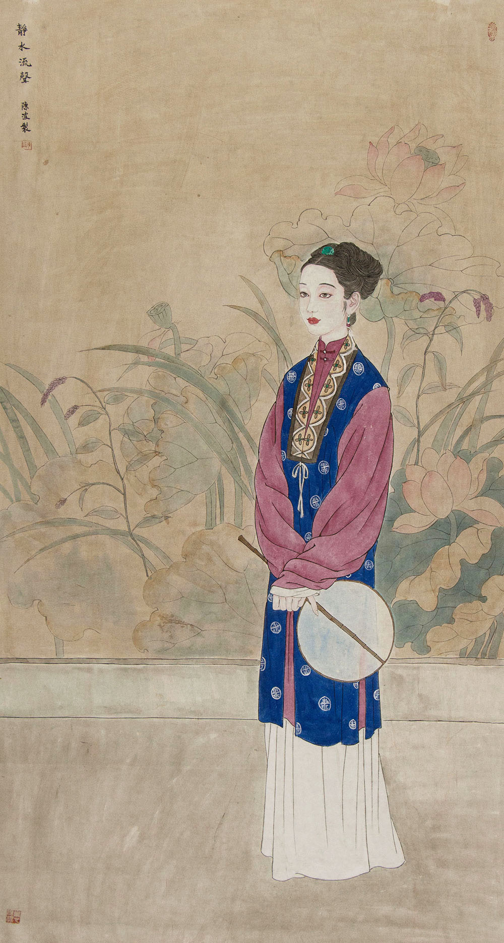 陈波人物画作品赏析 | 典雅纤柔的女性形象,清风扑面的艺术感受【博宝