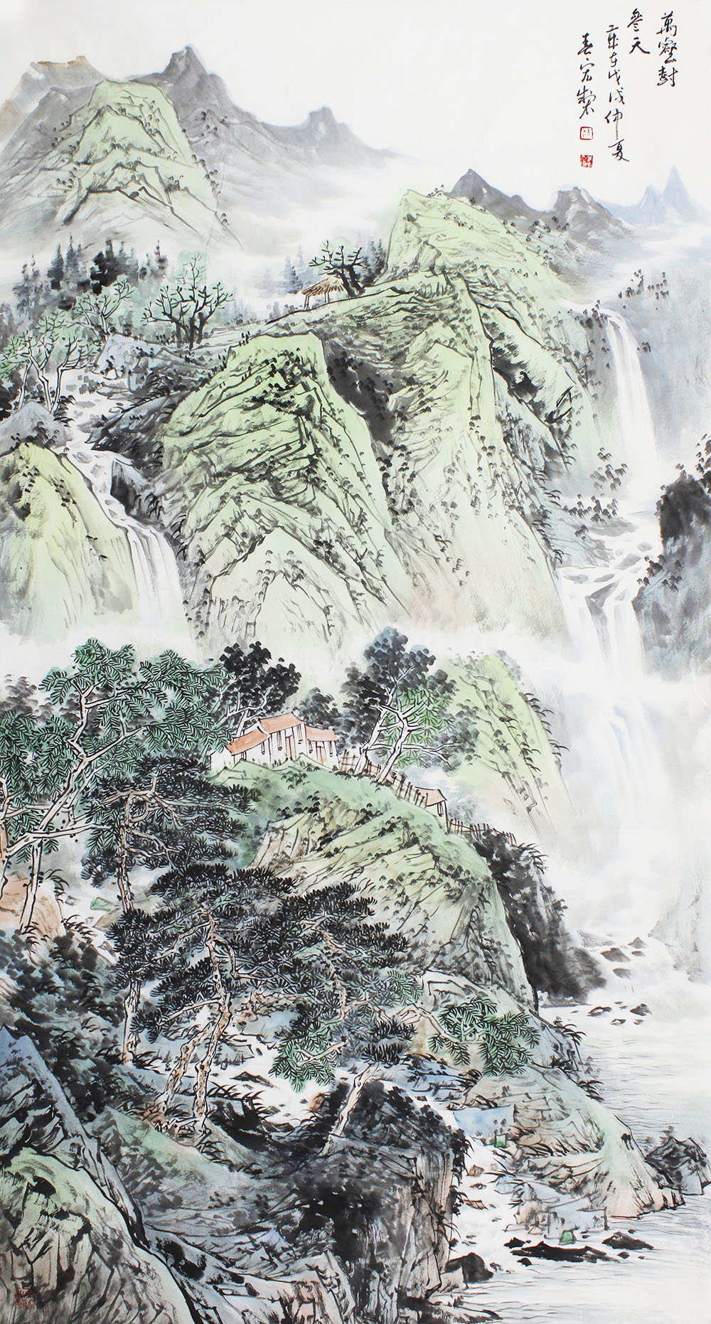 梁春宏山水画作品赏析屋后山疏秀门前水清浅博宝资讯