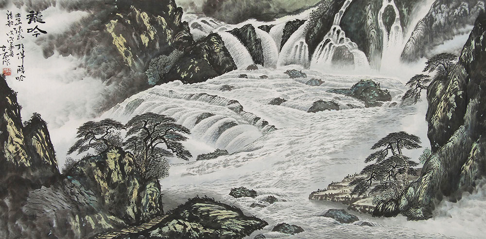 吕本宾山水画作品赏析 | 大气磅礴,体现了山高水远,山静水动【博宝