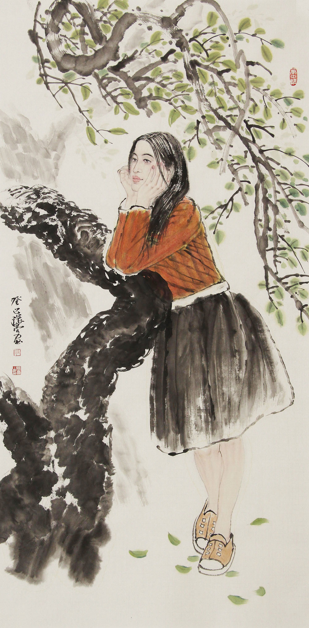 张亮人物画作品赏析 | 温馨恬淡的画面,青春靓丽的形象【博宝资讯】