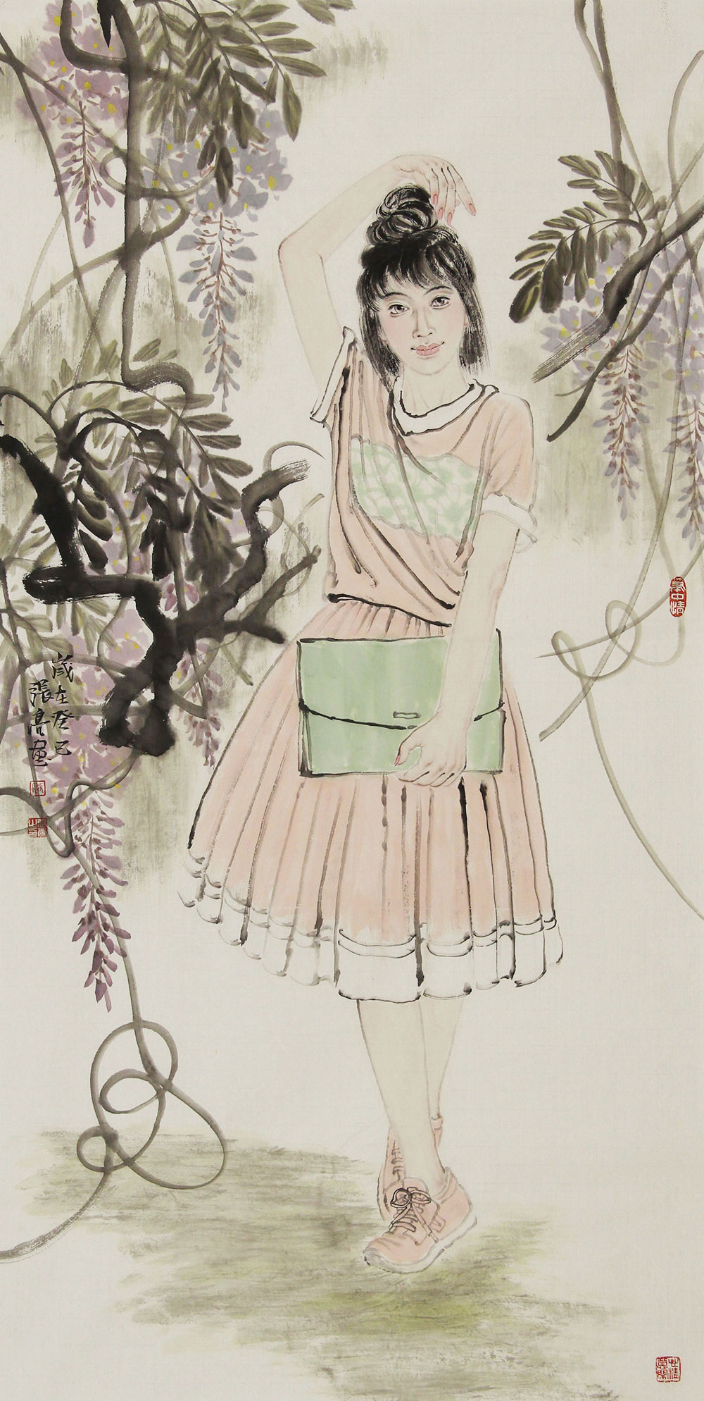 张亮人物画作品赏析 | 绘画现代青春女子,给人一种艺术色彩与绚丽之美