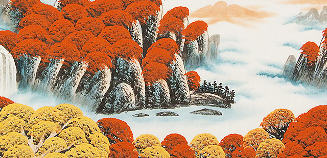 【小六尺】职业画家 张茂林 《聚财元宝》山水 国画