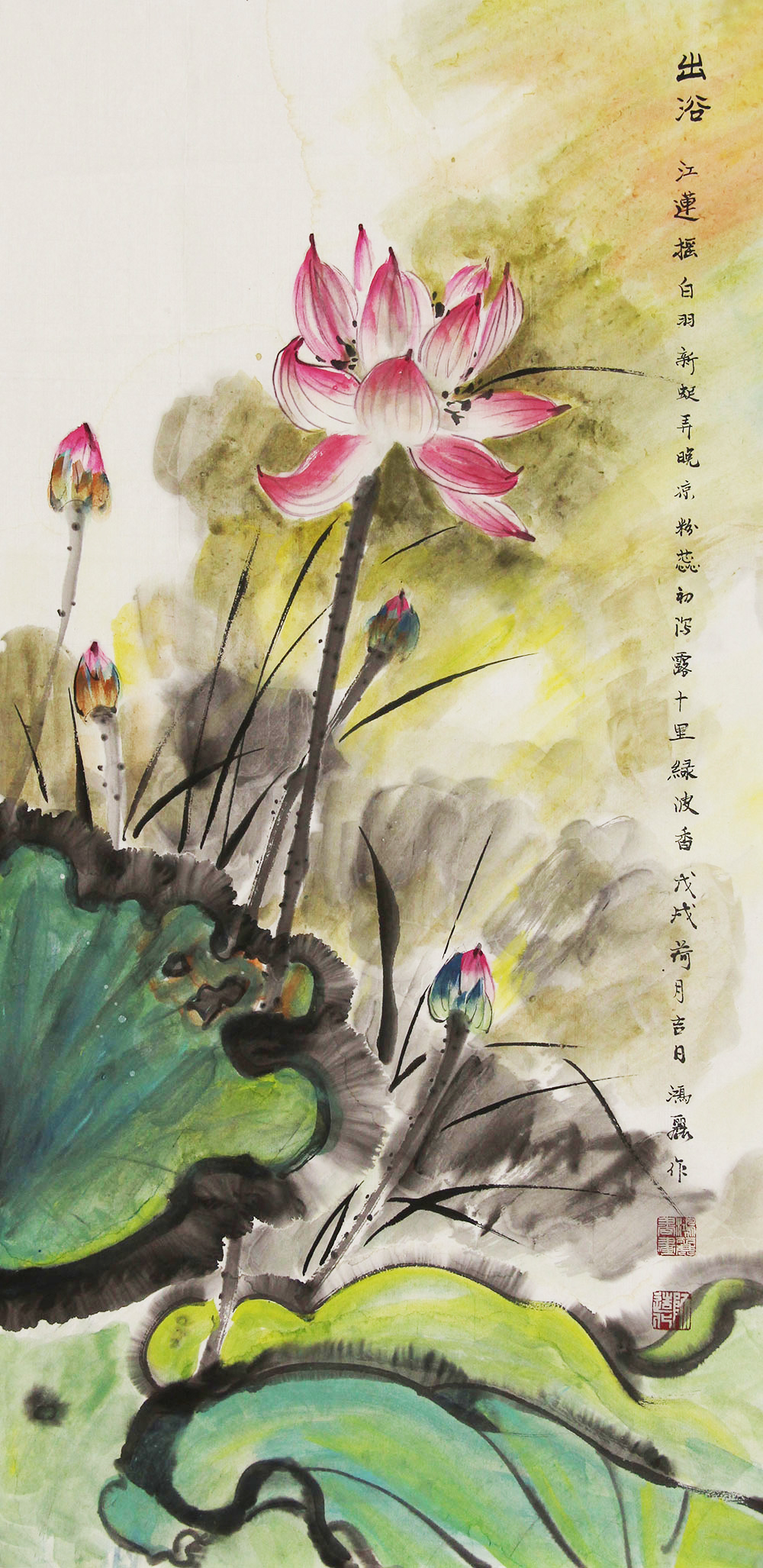 张鸿丽花鸟画作品赏析 | 题材浪漫,结构严谨,造型夸张,色彩明快【博宝