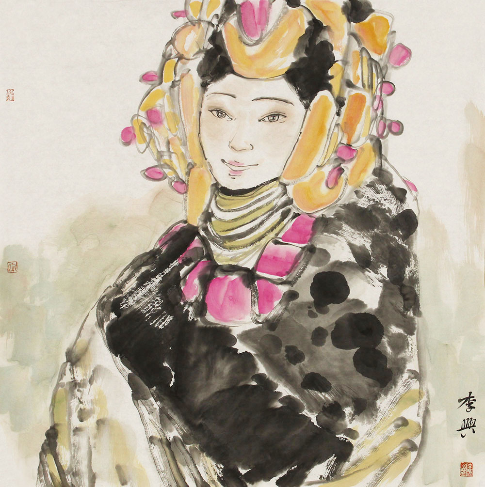 李兴人物画作品赏析 | 以形写神,形神兼备,明快大方,真实淳朴【博宝