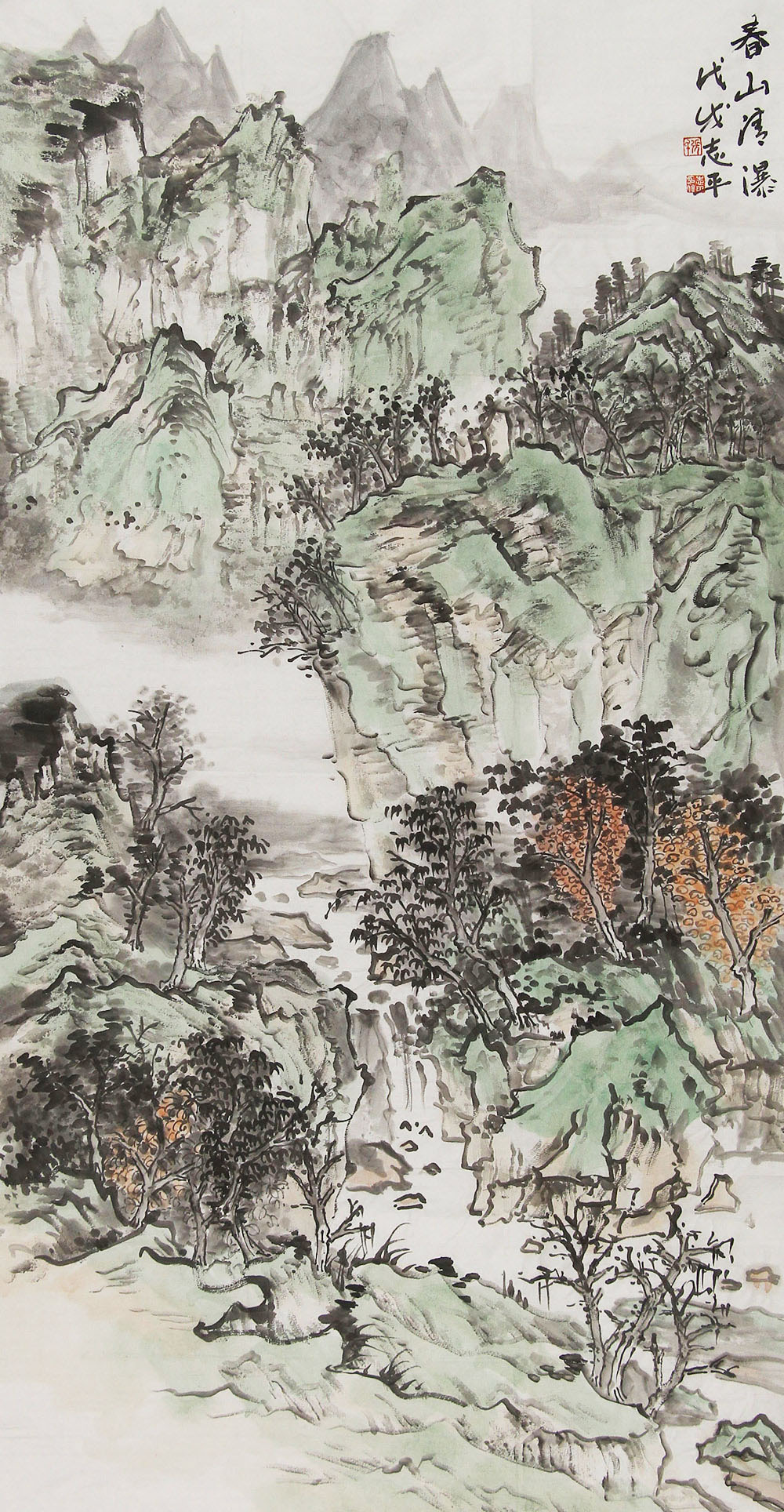 张志平山水画作品赏析 | 以素雅色彩著称,线条粗犷,虚实结合,散发强烈