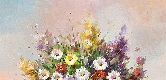 0B 青年职业女画家 沈嘉思  花卉油画 精品装饰油画 （悬挂推荐： 玄关，卧室，餐厅）