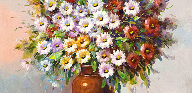 0B 青年职业女画家 沈嘉思  花卉油画 精品装饰油画 （悬挂推荐： 玄关，卧室，餐厅）