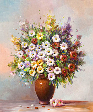 0B 青年职业女画家 沈嘉思  花卉油画 精品装饰油画 （悬挂推荐： 玄关，卧室，餐厅）