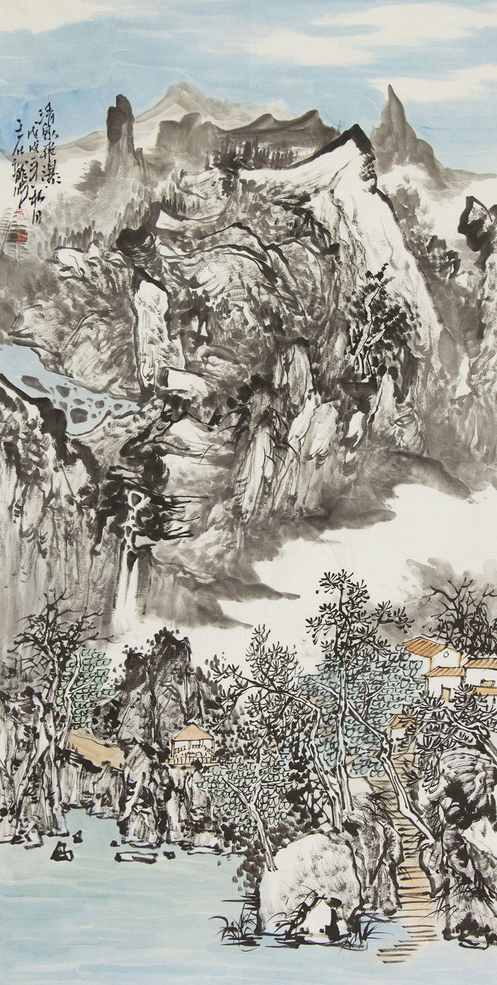 王仕龙山水画作品赏析 | 清泉飞瀑远尘俗【博宝·资讯】