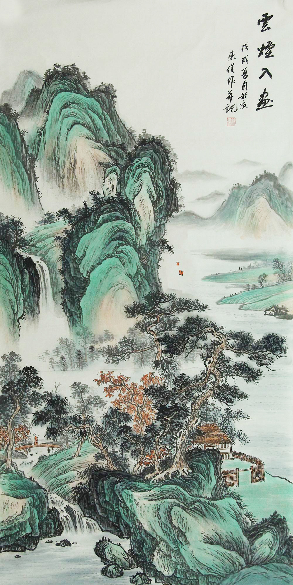吴东俣山水画作品赏析 | 清新自然界中游走古色古香人物,现代与古典