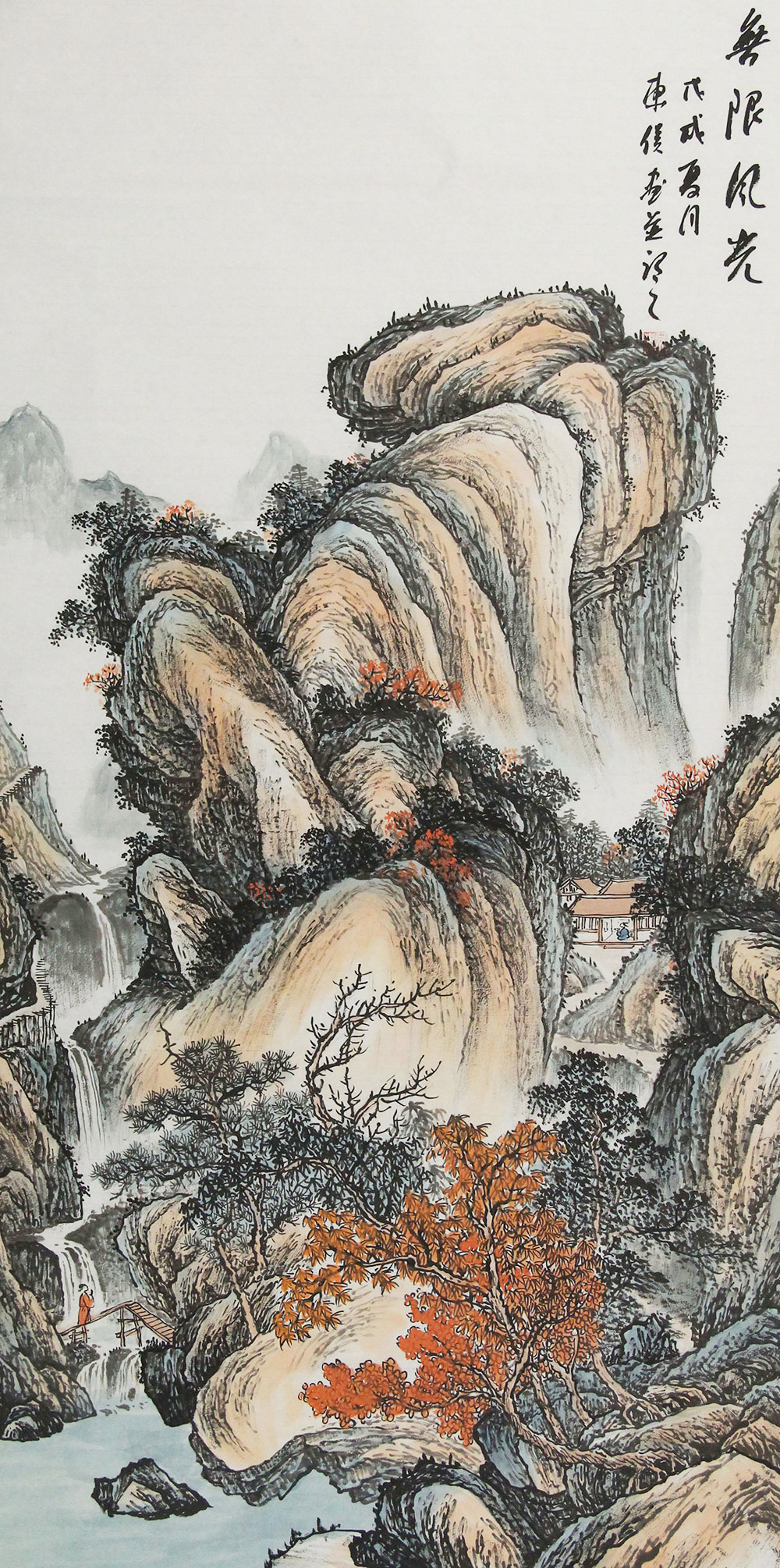 吴东俣山水画作品赏析 | 清新自然界中游走古色古香人物,现代与古典