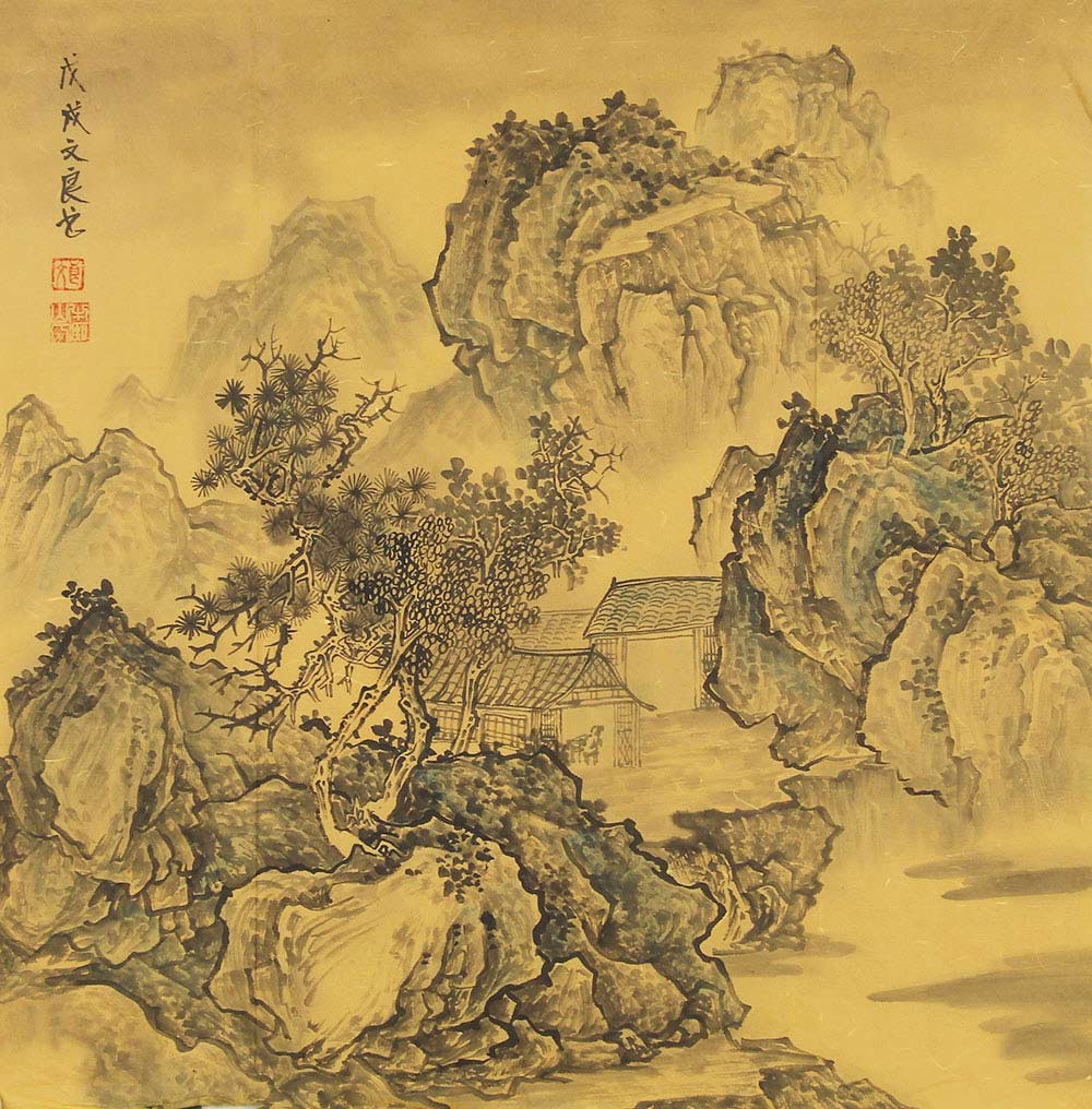 徐文良山水画作品赏析 | 笔墨苍劲,景色朴茂,有幽居溪山闲适至极的现
