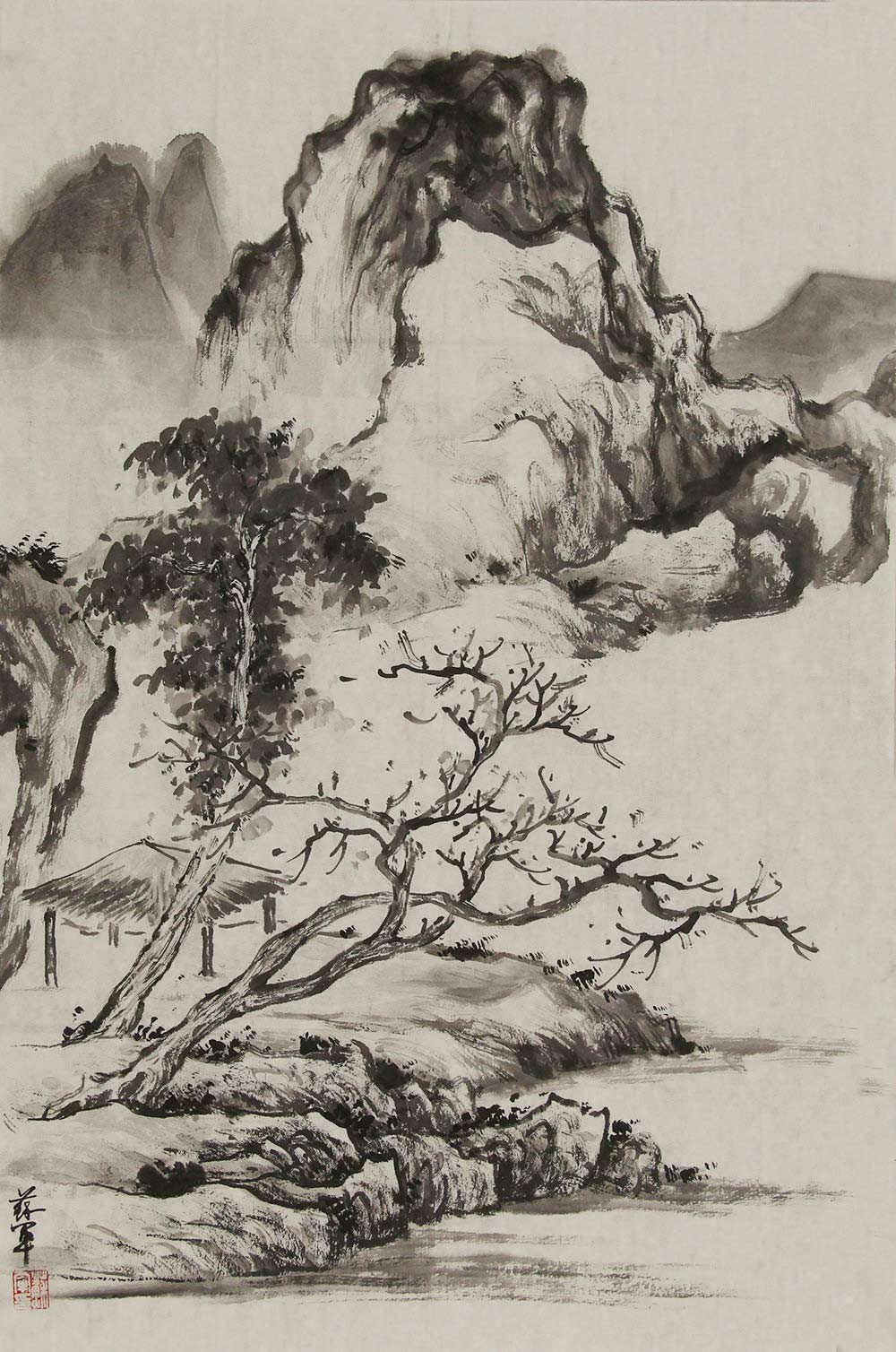 苏军山水画作品赏析 | 意境幽深 墨色素雅【博宝·资讯】