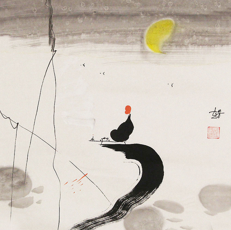 赵芳 人物禅意 国画