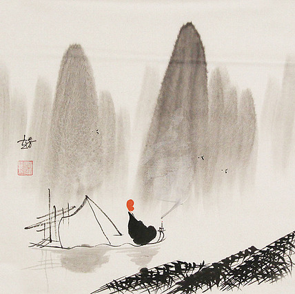 赵芳 人物禅意 国画