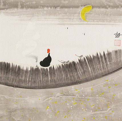 赵芳 人物禅意 国画