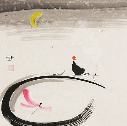 赵芳 人物禅意 国画