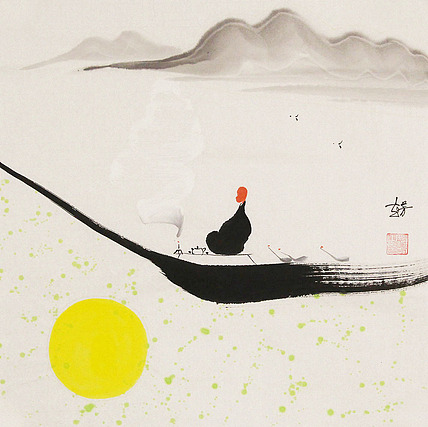 赵芳 人物禅意 国画