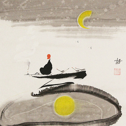赵芳 人物禅意 国画